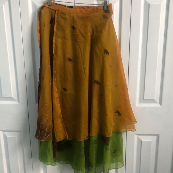 My Choice Flowy Boho Gypsy Double Layered Wrap Skirt One Size Fits Most - Picture 8 of 13